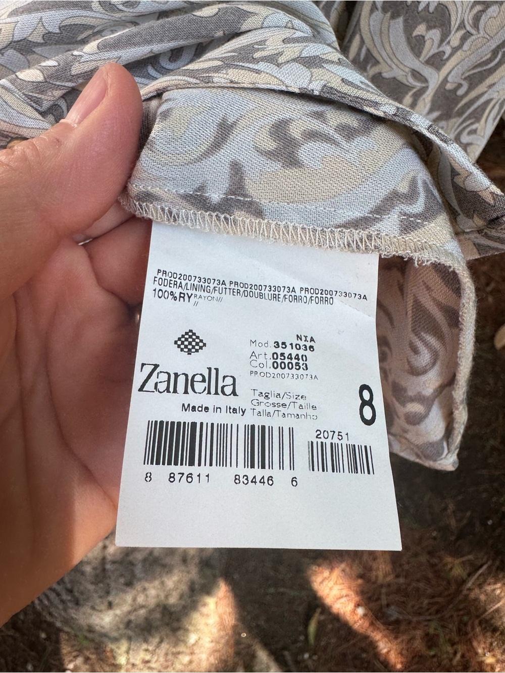 Zanella Platinum Made In Italy Rayon Printed Buttondown 8 - Picture 7 of 11